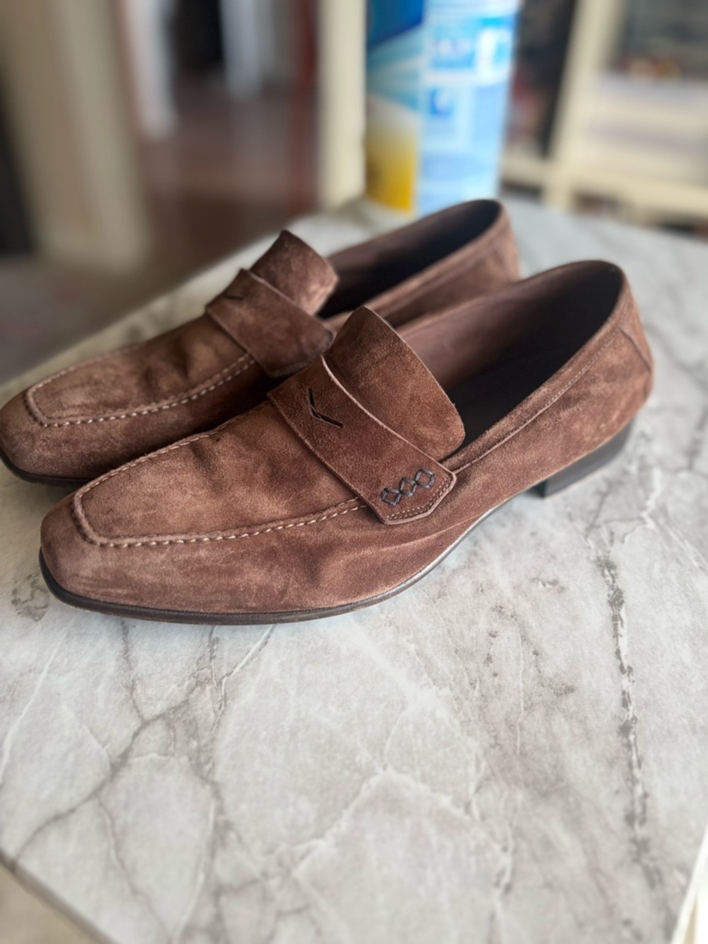 Sutor Mantallassi Men's Brown Suede Penny Loafers Size 9